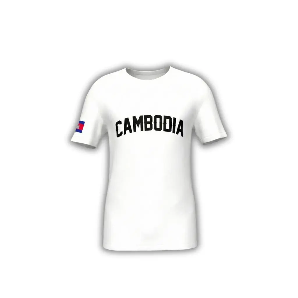 CamboLove – T‑Shirt Cambodia – White (Angkor Wat edit)